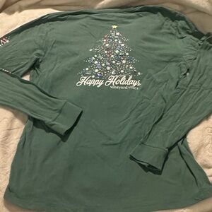 Vineyard Vines Starboard Green Holiday Icons Tree Long Sleeve Pocket Shirt Sz XL